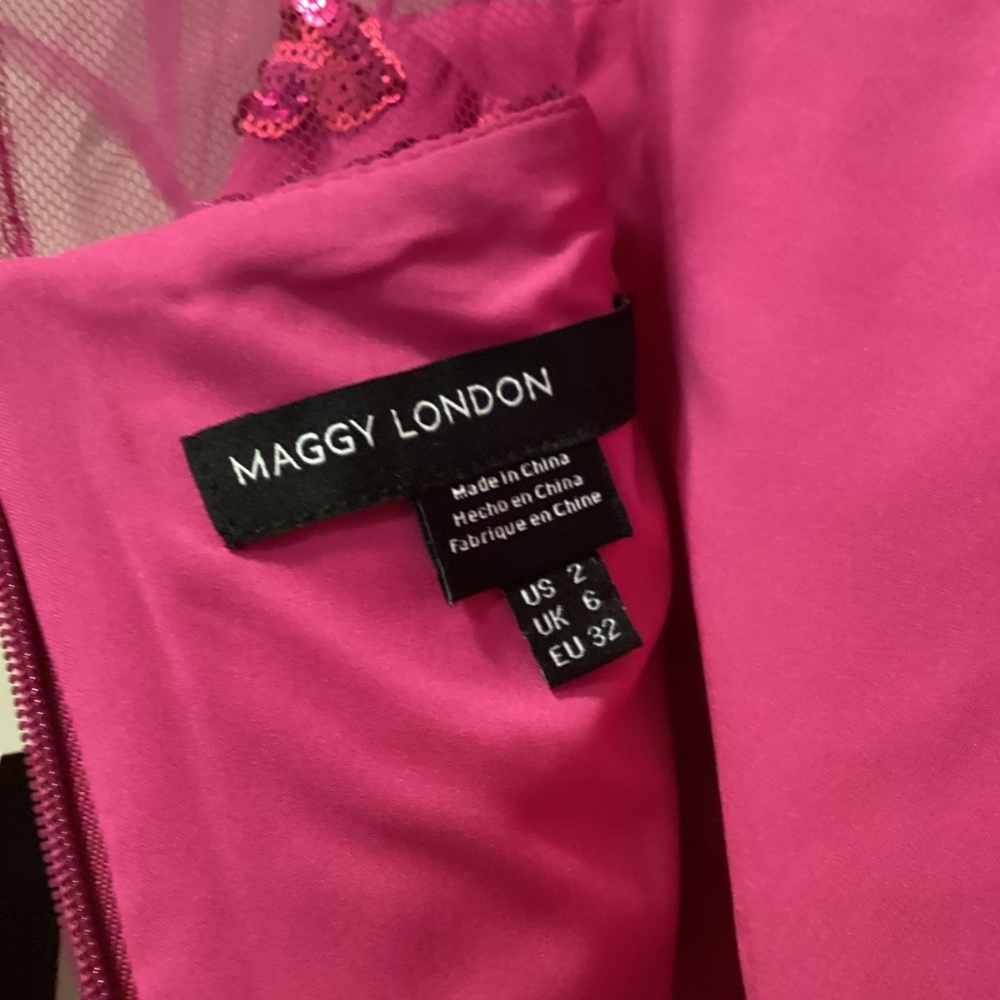 Maggy London Sequin Mesh Yoke Sheath Dress, size 2 - Picture 11 of 14